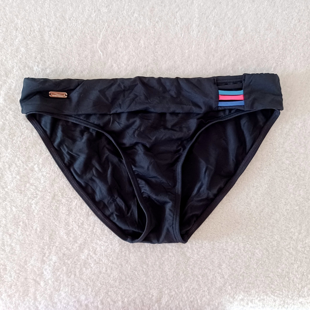 Lascana Fold Over Black Bikini Bottom, Size 6/8